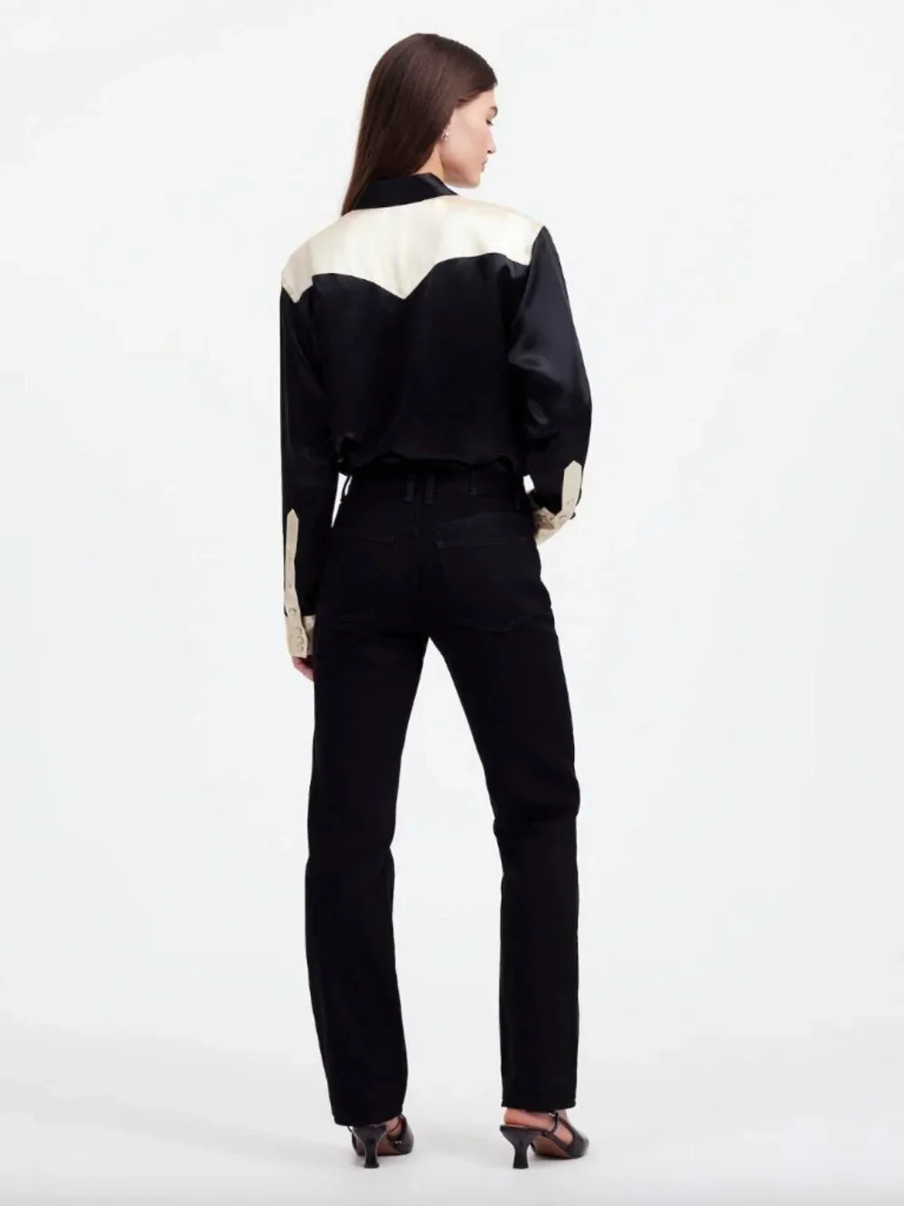 NWT! MADEWELL Alexa Chung Black High-Rise Straight Jean in Outridge Wash Size 26